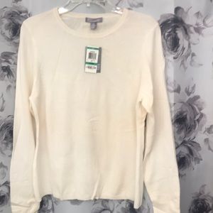 Cream crew neck cashmere sweater - NWT